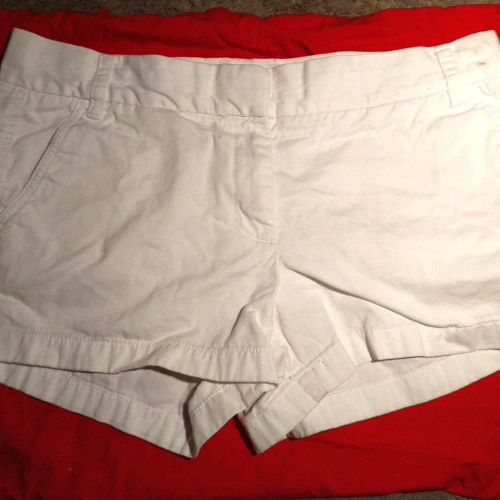 J Crew size 12 white chino cotton shorts